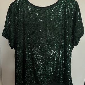 H&M Sequined Top in Green